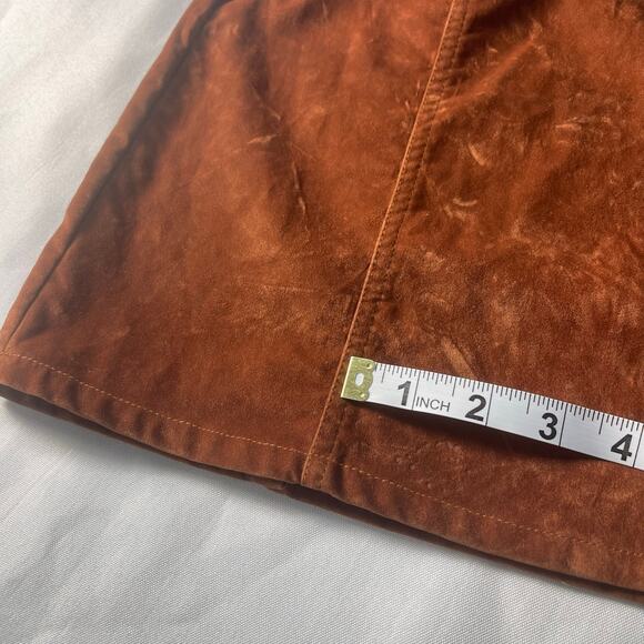 Vintage Guess velvety soft mini skirt size 28 rust brown -preowned **Flaw** - Picture 8 of 10